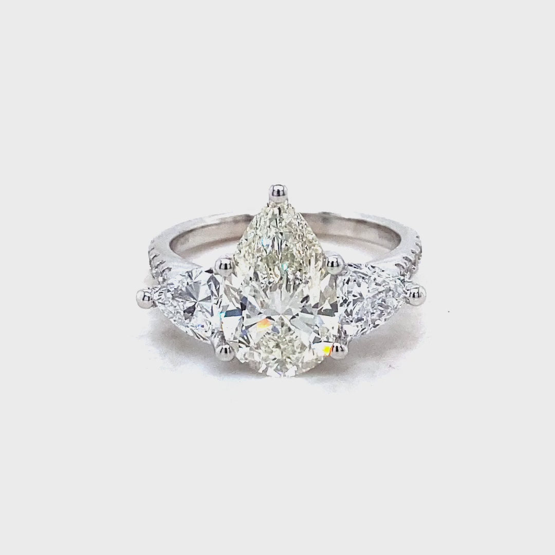 14kt White Gold 4.62 CTW Lab Diamond Pear Shape Solitaire Ring