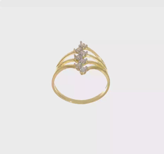 10KT Yellow Gold CZ 7-Stone Ring