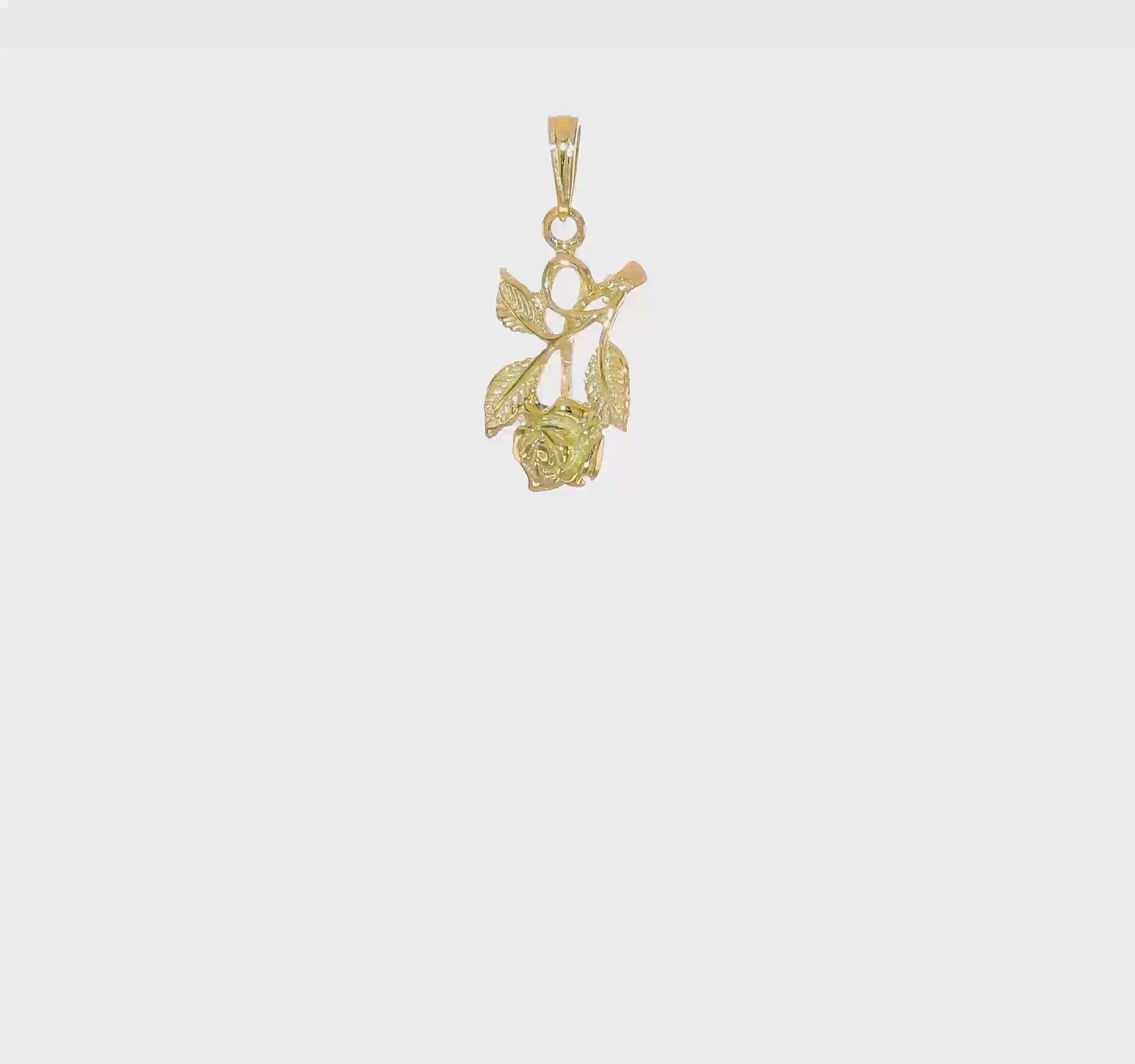 10kt Yellow Gold Rose Pendant