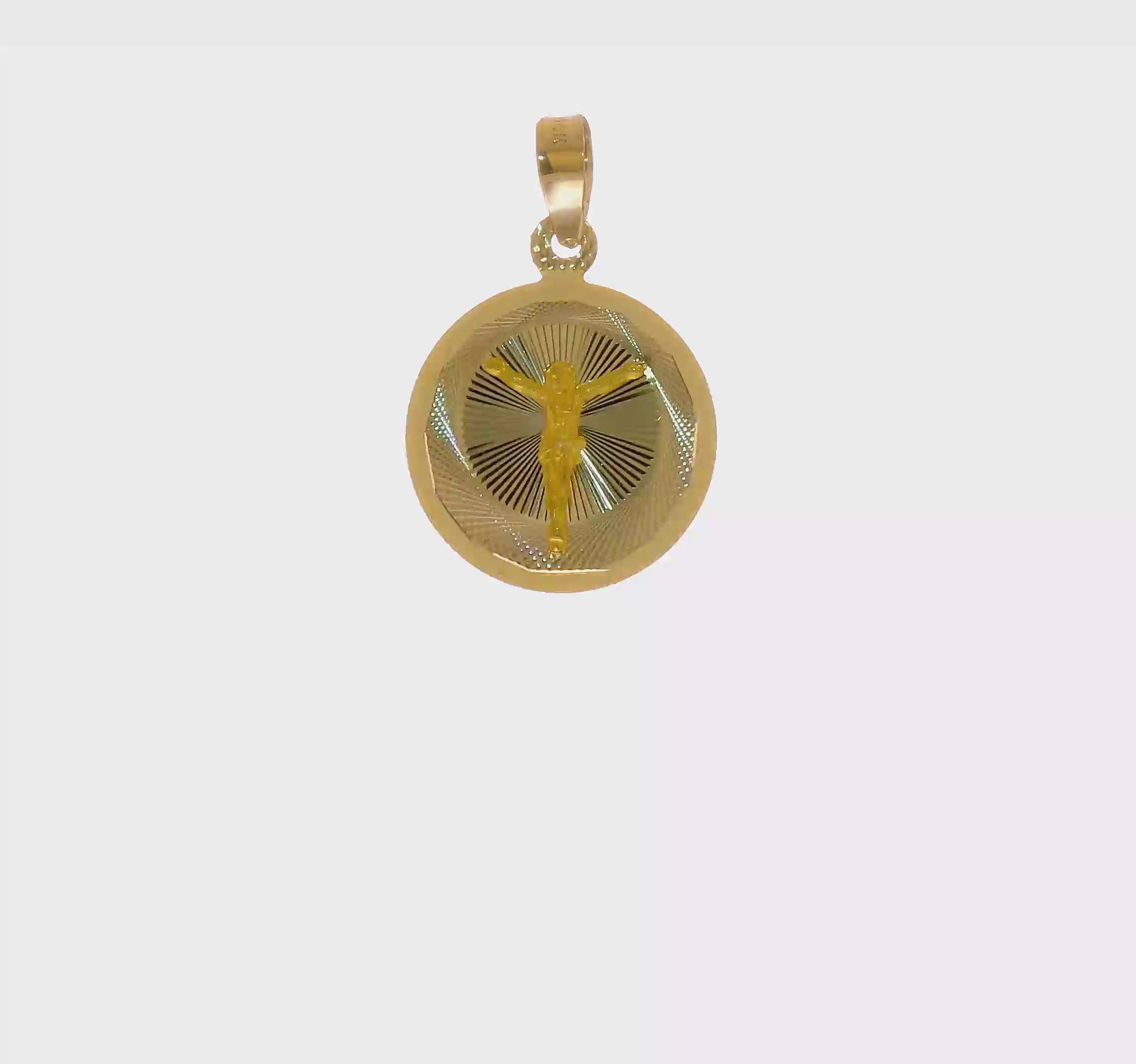 14KT Yellow Gold Polished D/C Corpus Circle Pendant