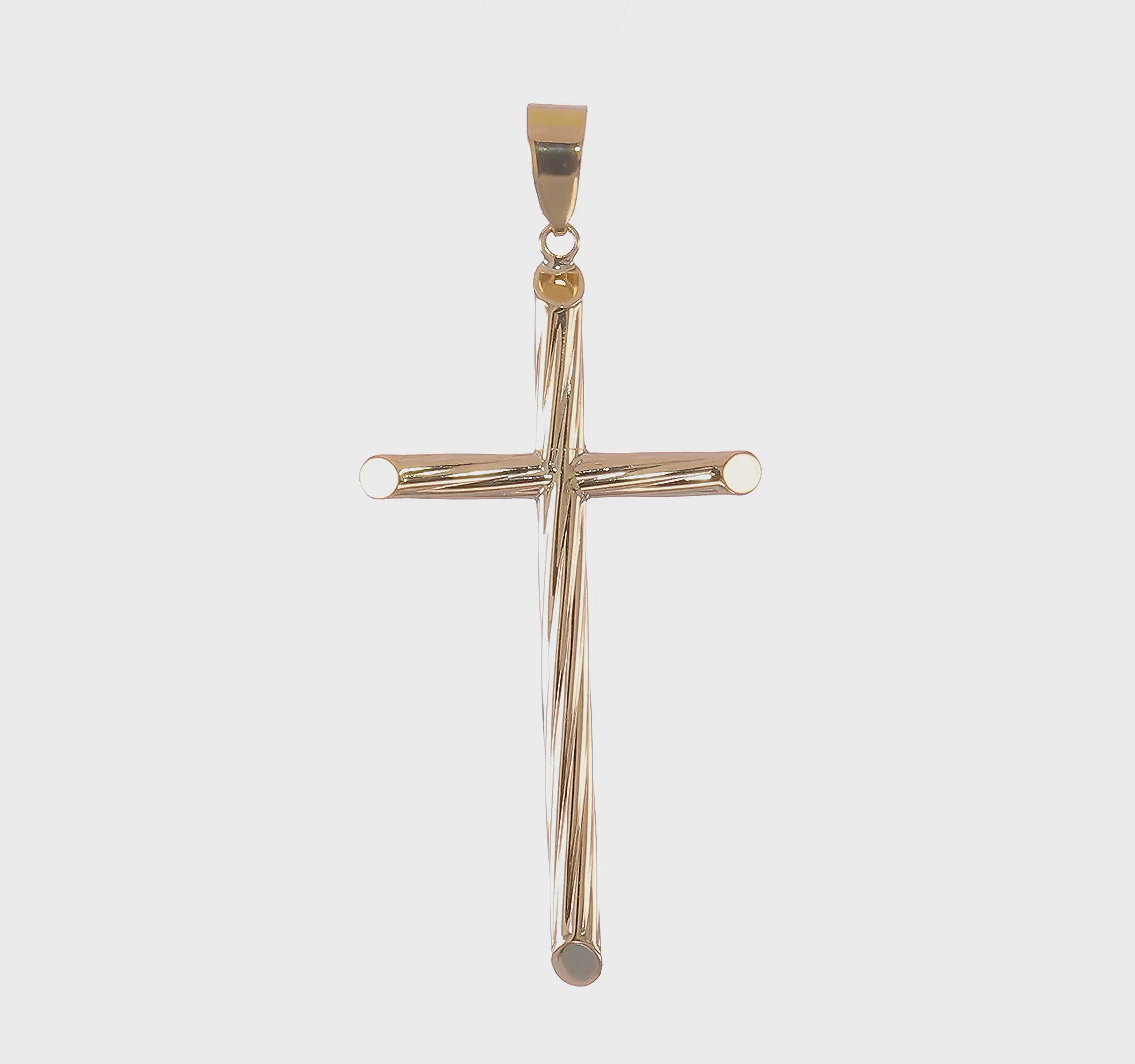 14kt Yellow Gold Fancy Textured Cross Pendant