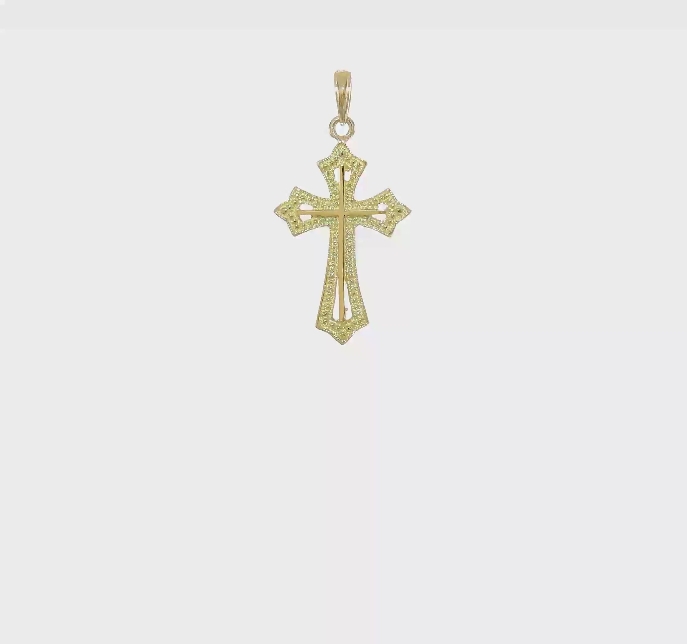 10kt Yellow Gold Beaded Cross Charm