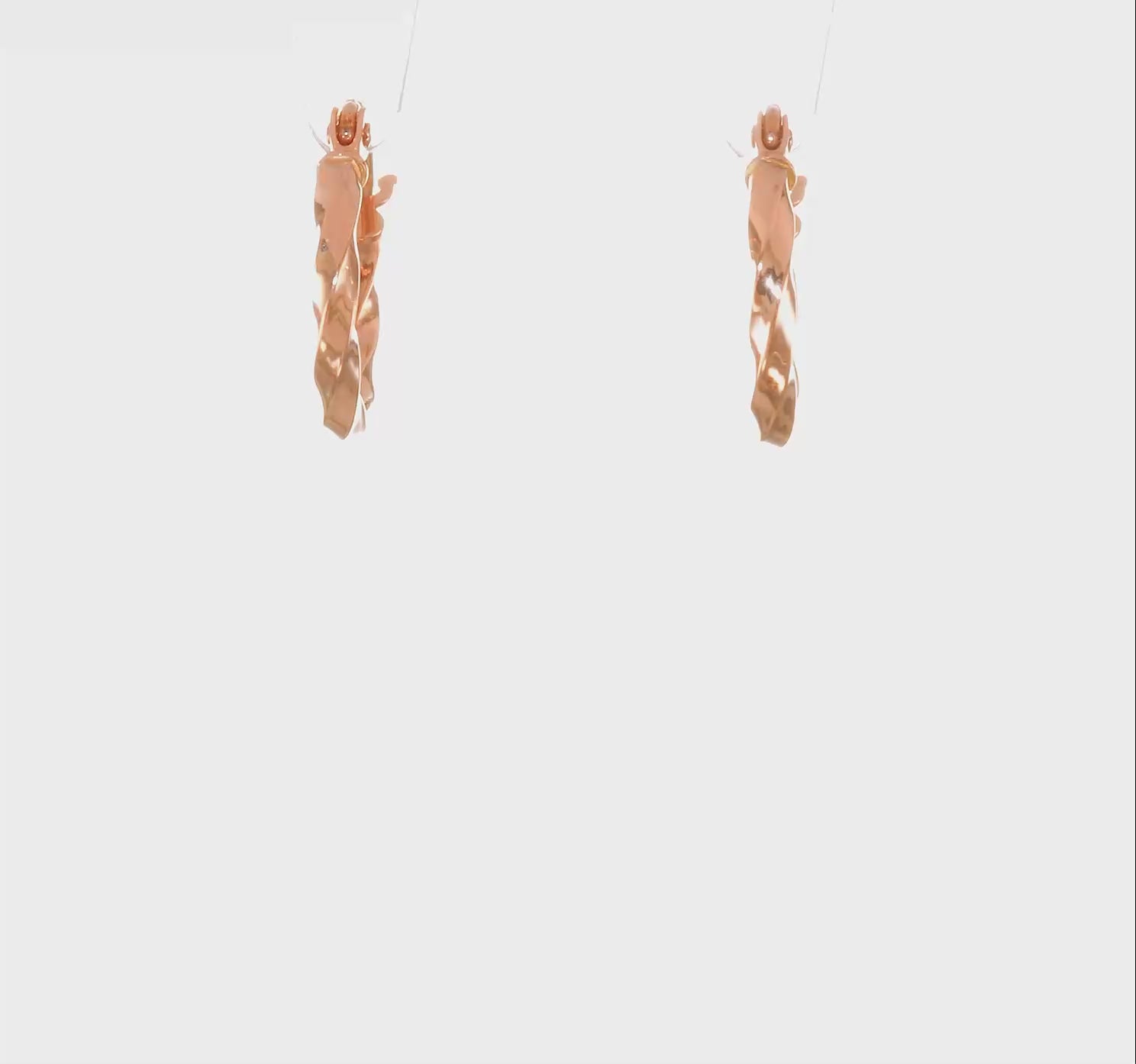 14kt Rose Gold Twisted Hoop Earrings