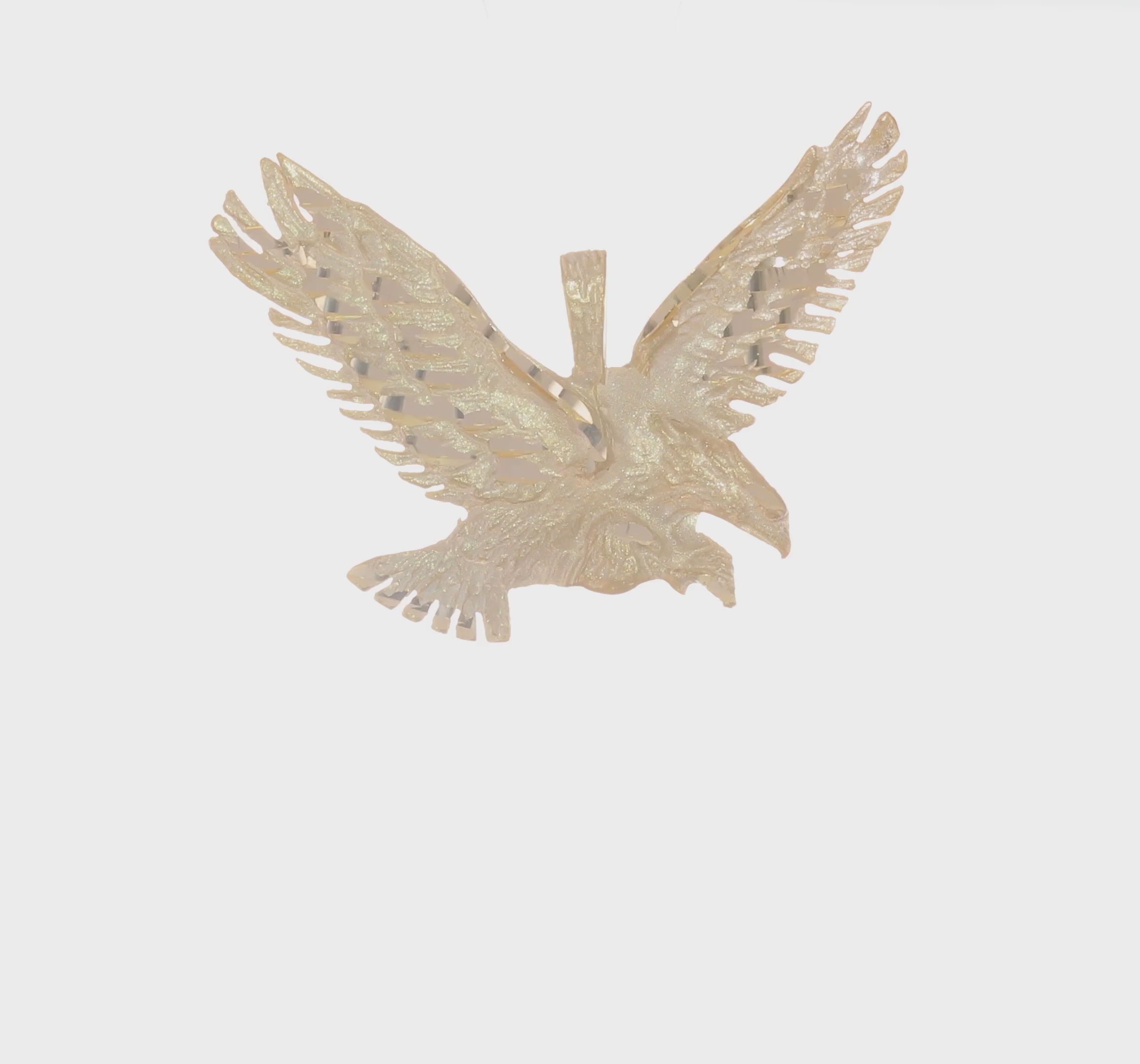 10kt Yellow Gold Eagle Charm w sandblast finish