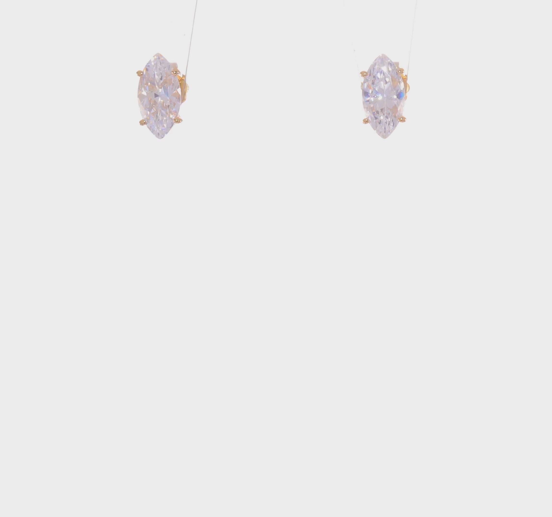 14kt Yellow Gold 8x4mm Marquise Cubic Zirconia earring