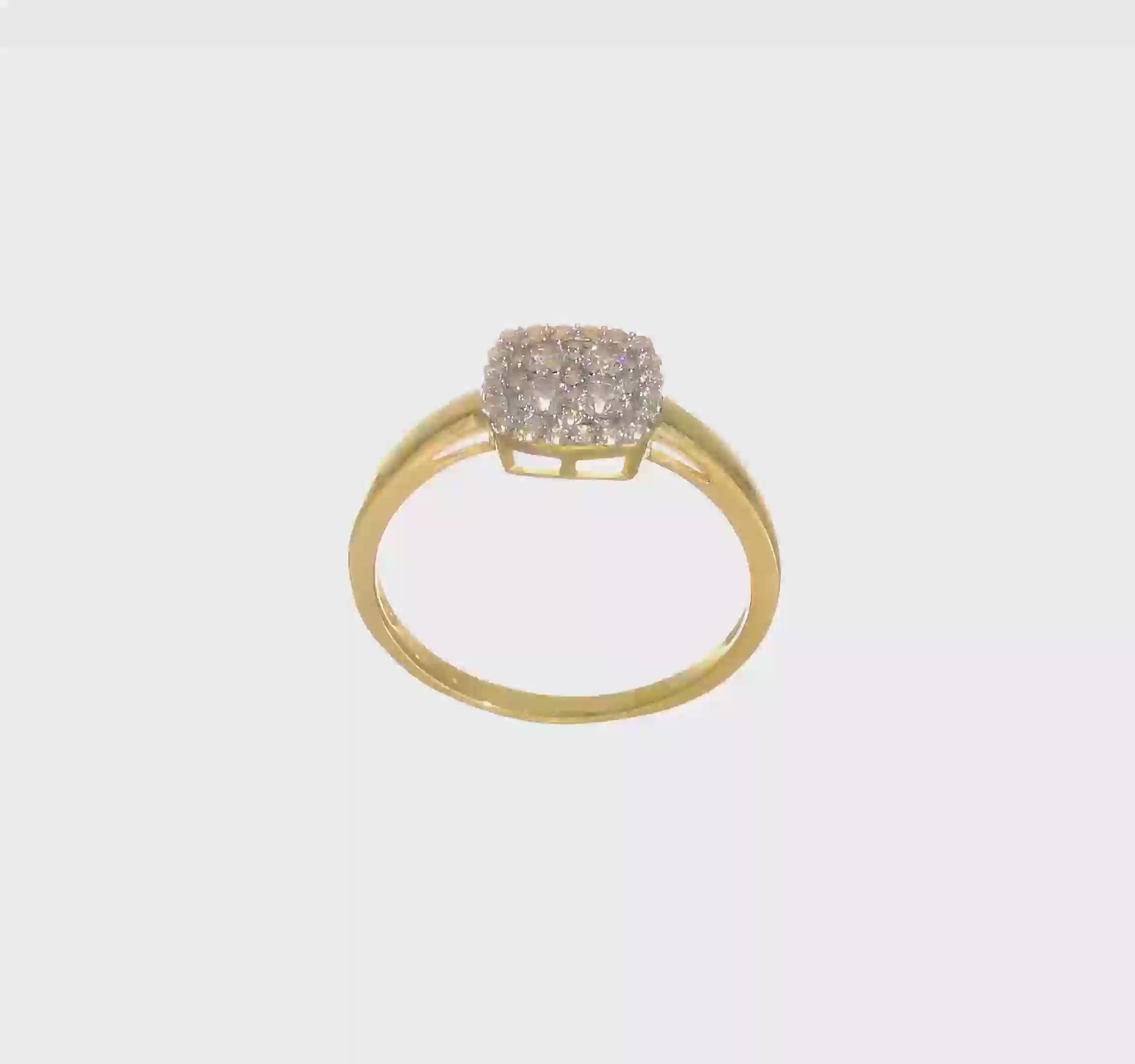 10KT Yellow Gold Square CZ Fancy Ring
