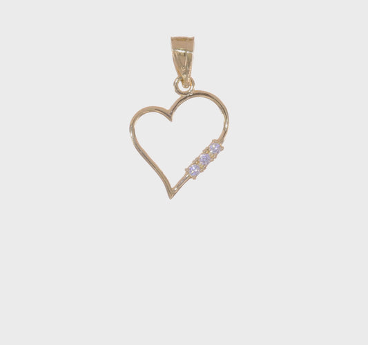 10kt Yellow Gold CZ Heart Pendant