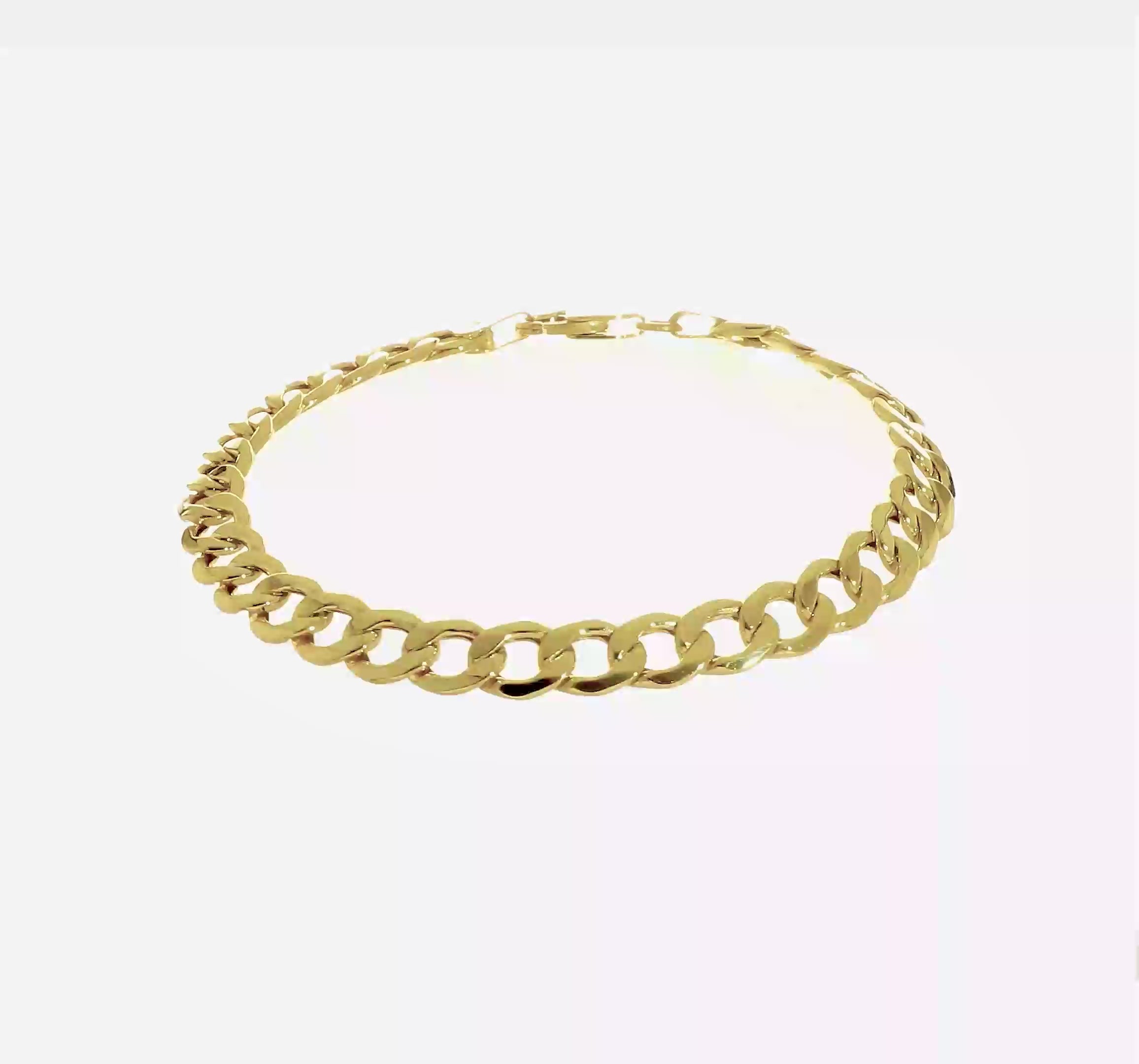 14kt Yellow Gold 7mm Semi-Solid Curb Link Chain