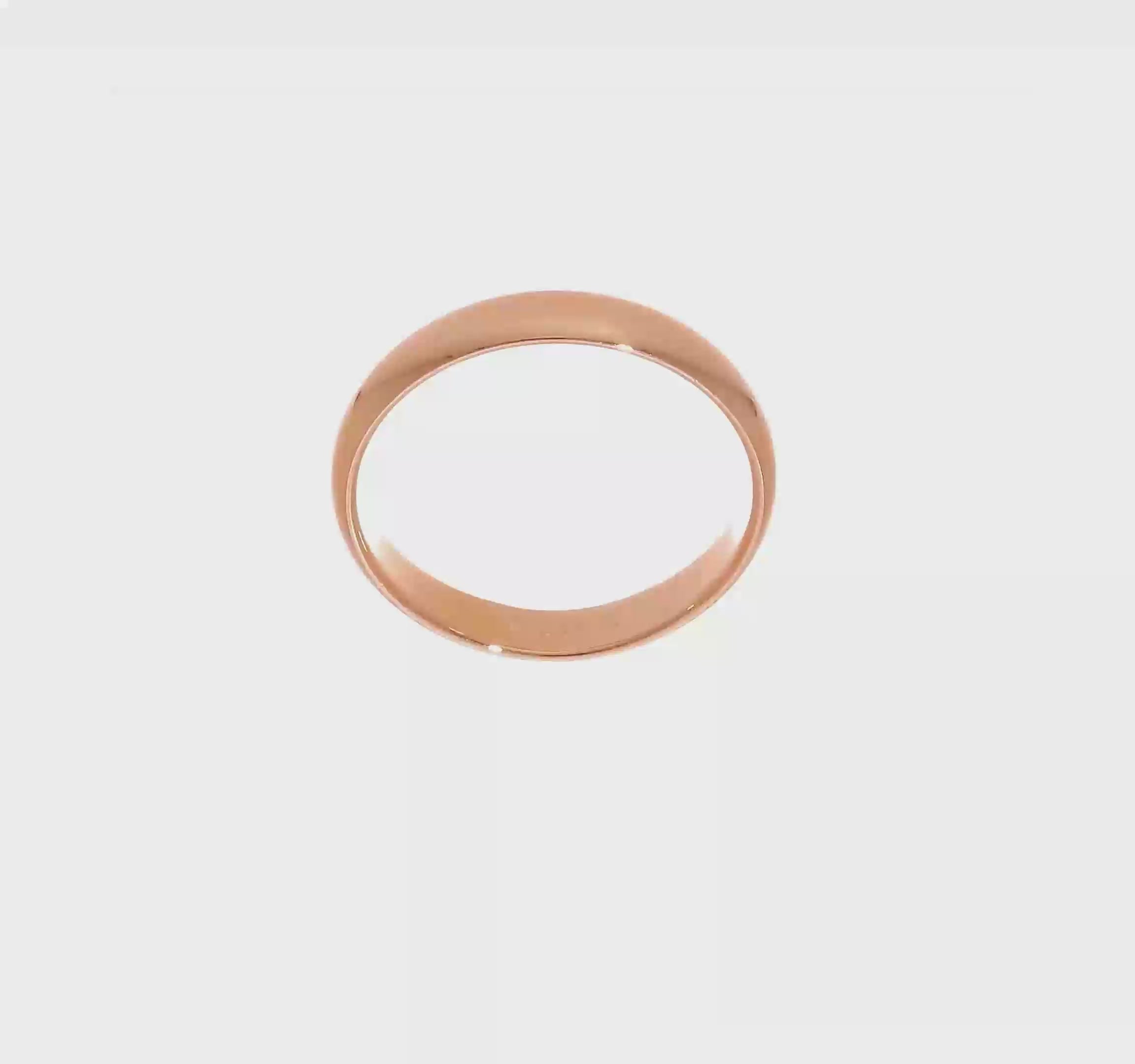 14kt Rose Gold 4mm Half Round Wedding Band Size 11.5