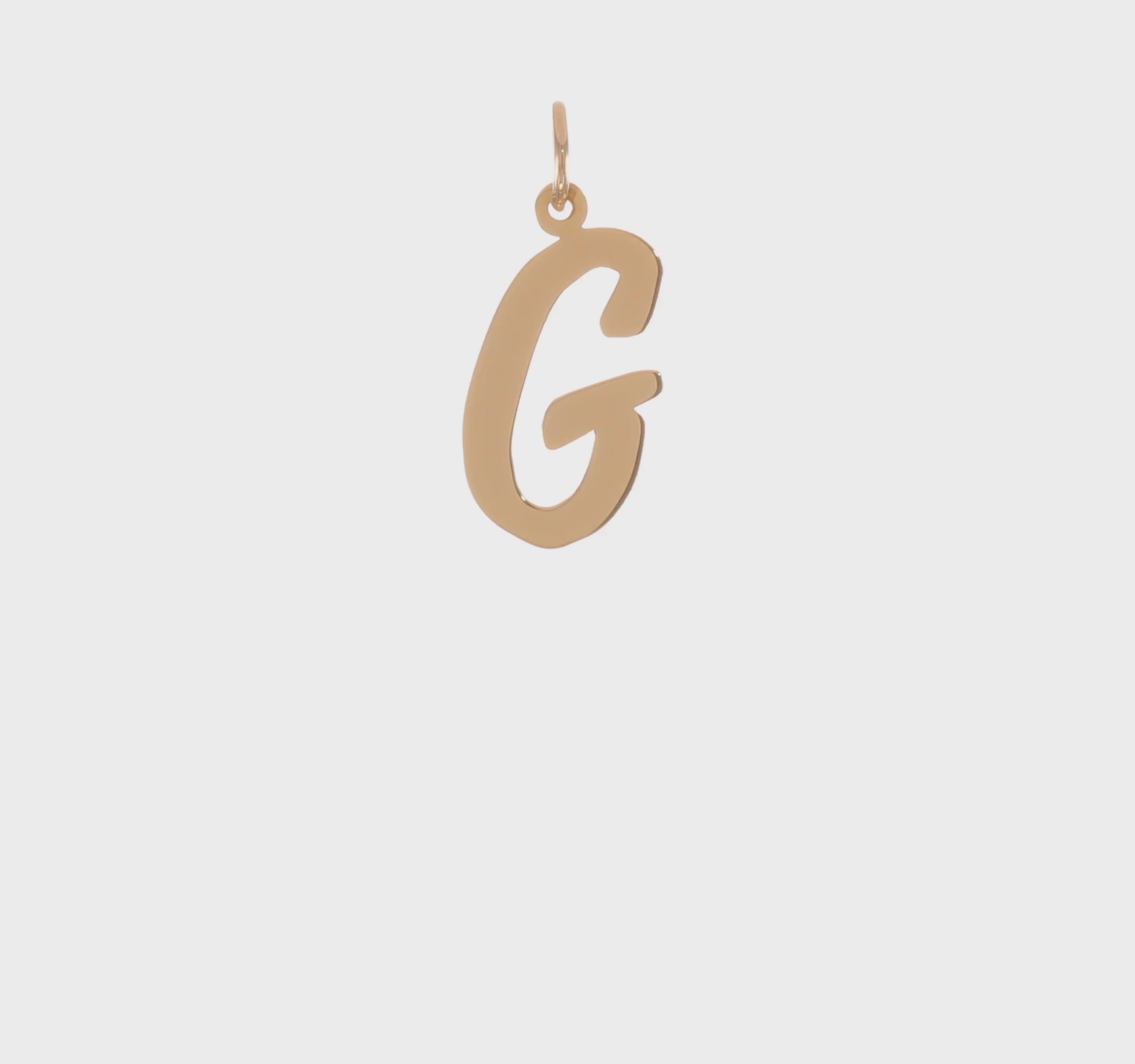 14kt Yellow Gold Large Script Letter G Initial Charm