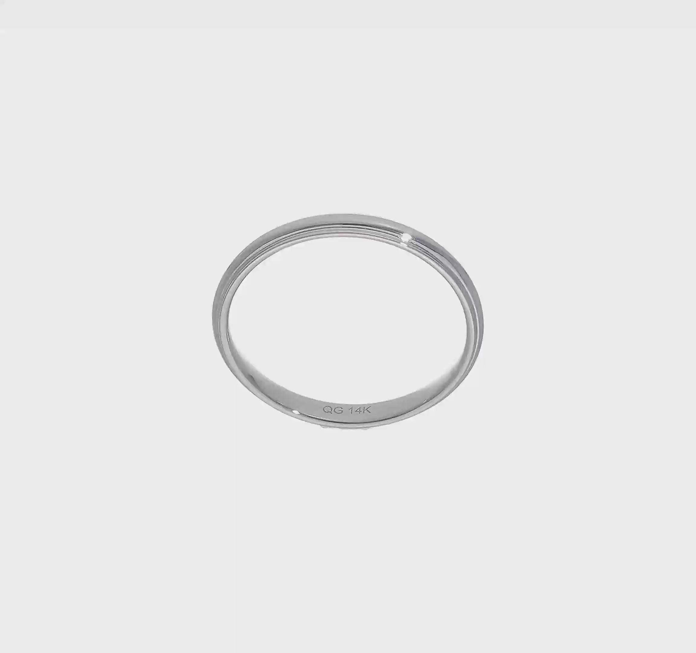 10kt White Gold 2.5mm Half Round with Edge Wedding Band Size 5.5