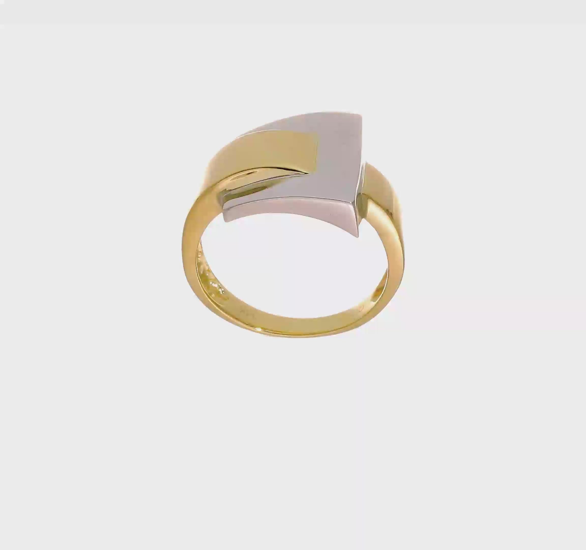 14kt Two-tone Polished Buckle Ring