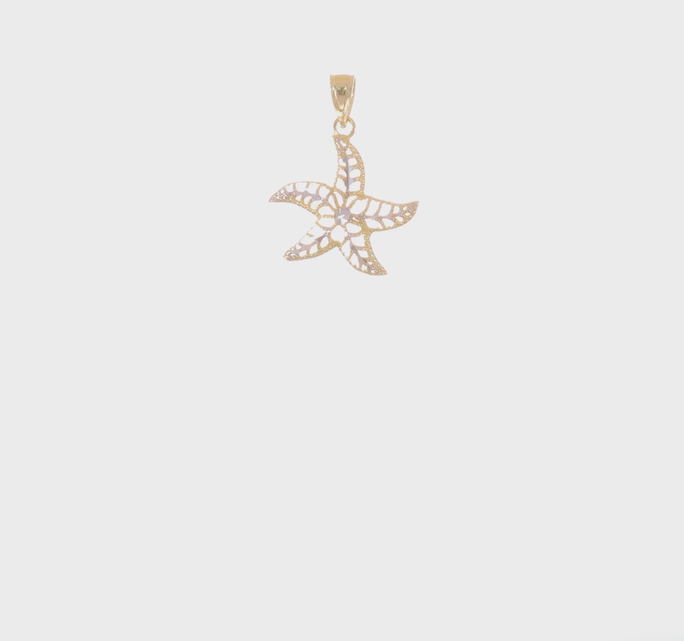 10kt Yellow Gold w/Rhodium Starfish Charm