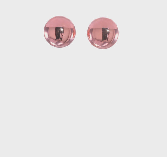 14k Rose Polished 10.5mm Button Post Earrings