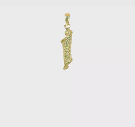 10kt Yellow Gold Torah w/Star of David Pendant