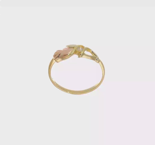 10kt Tri-Color Black Hills Gold Diamond Ring