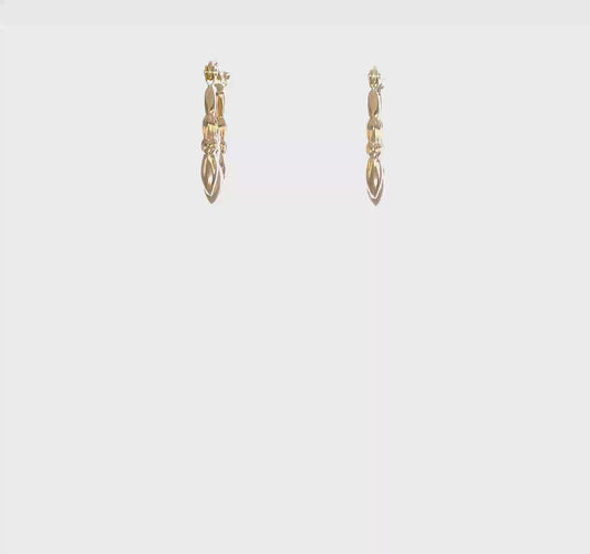 10kt Yellow Gold Polished & Satin Claddagh Hoop Earrings