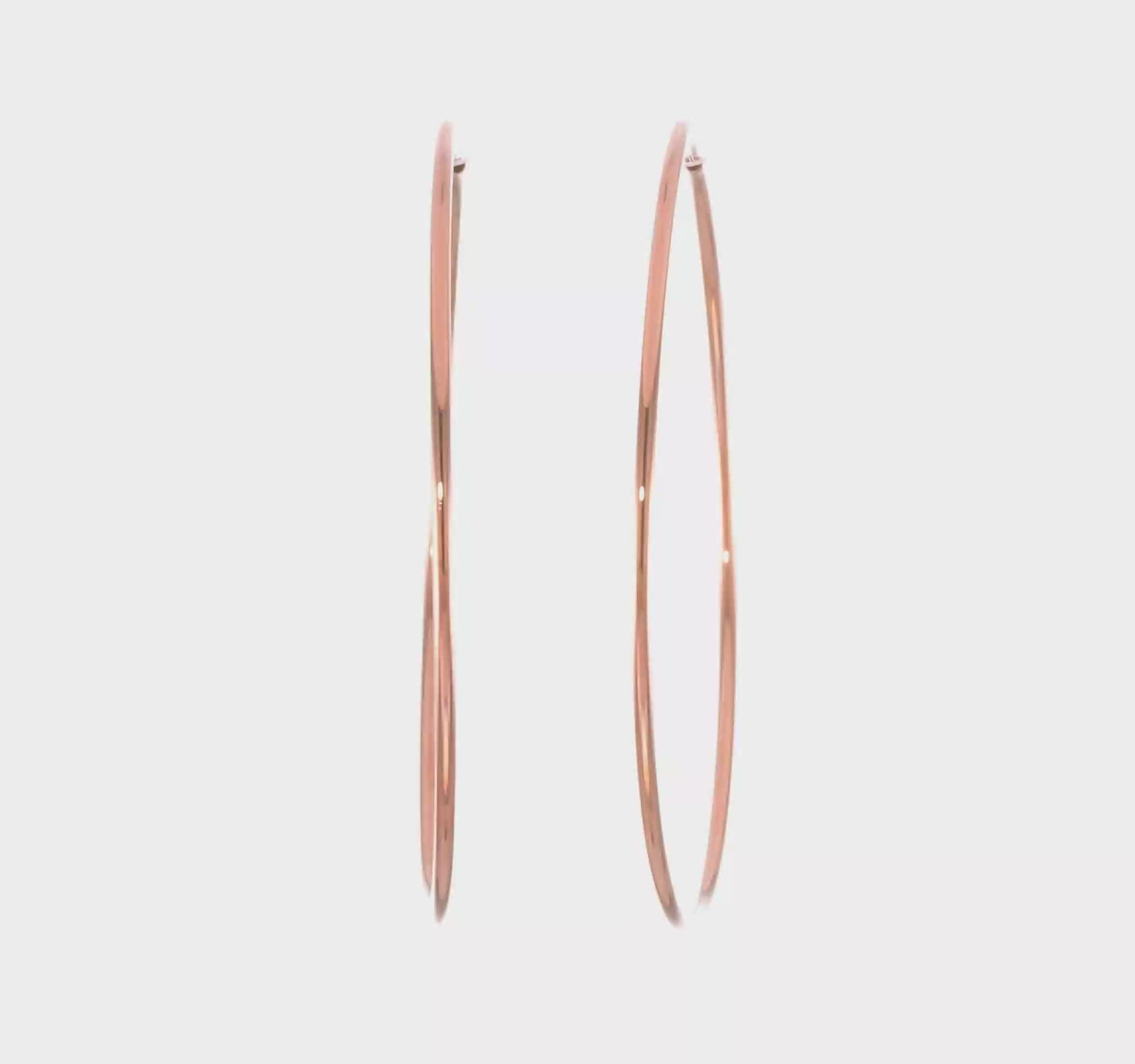 14kt Rose Gold 1.5mm Polished Endless Hoop Earrings