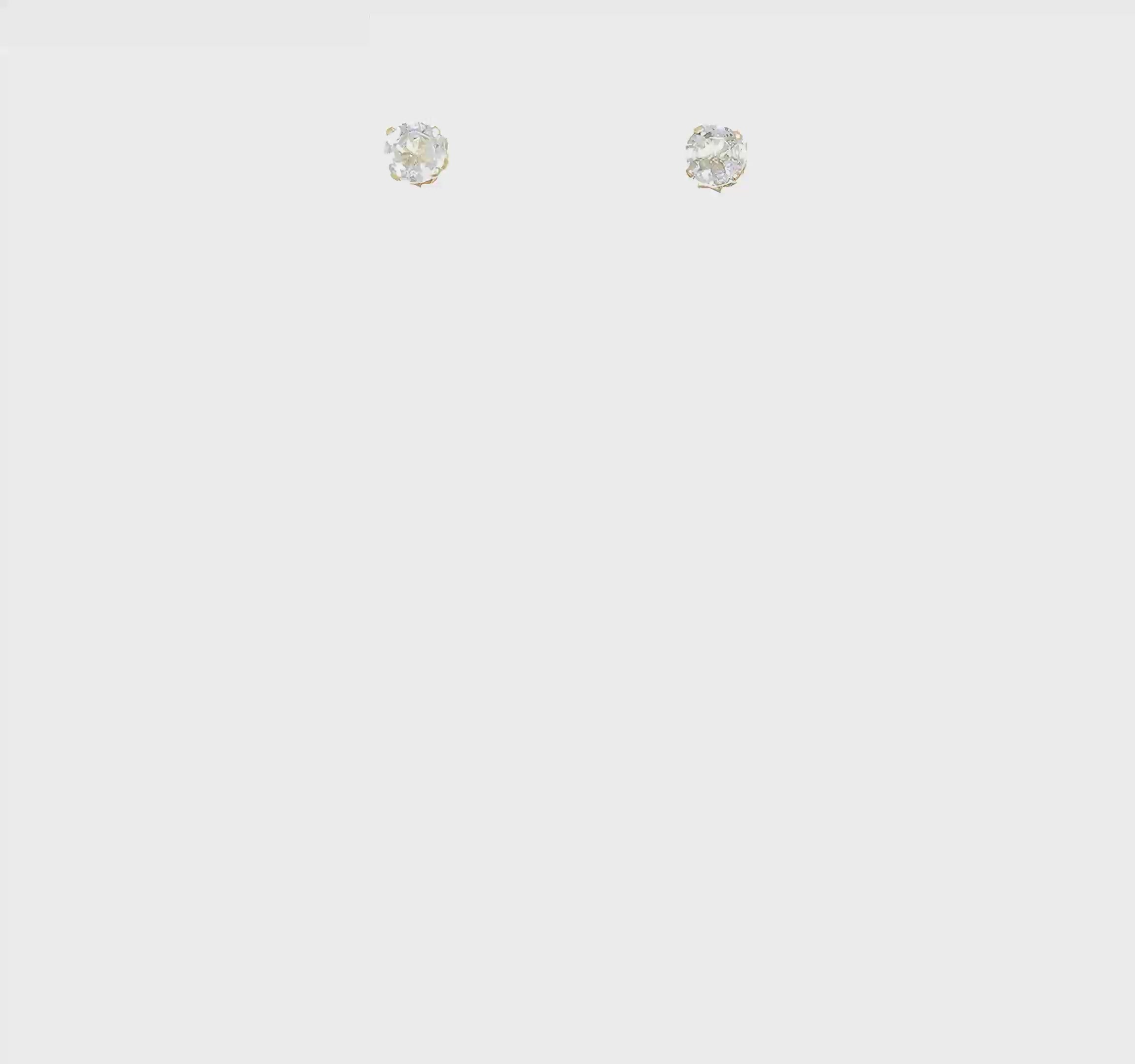 14kt Yellow Gold 4mm March/Aquamarine Post Earrings