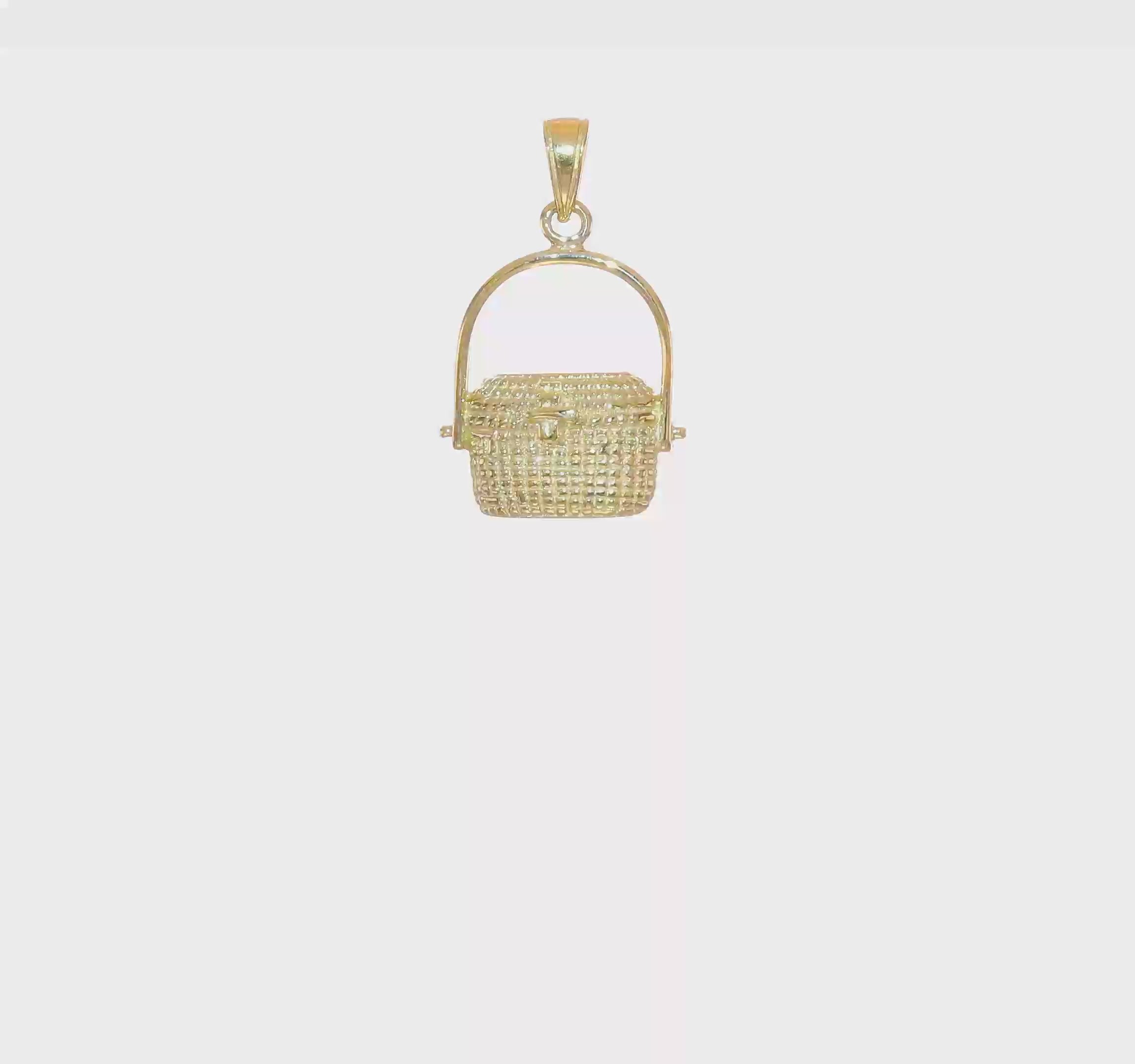 10kt Yellow Gold 2-D Large Nantucket Basket Pendant