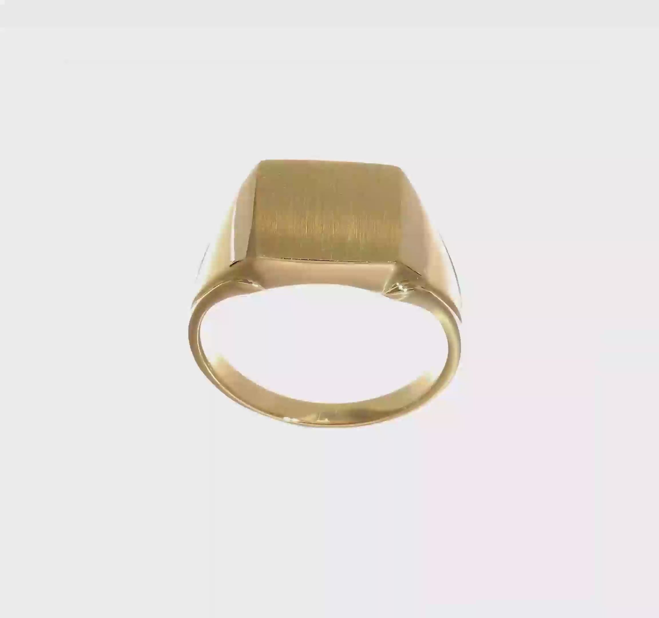 14kt Yellow Gold 12.0x12.0mm Open Back Mens Signet Ring