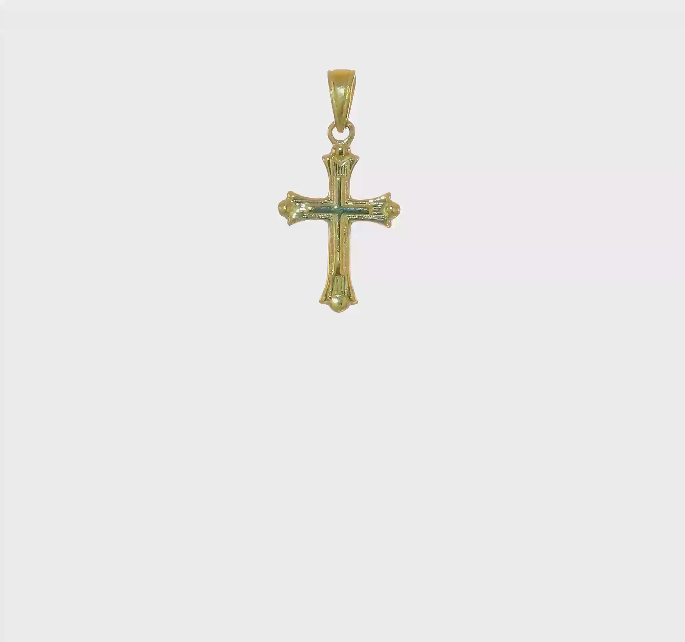 10kt Yellow Gold Budded Cross Charm
