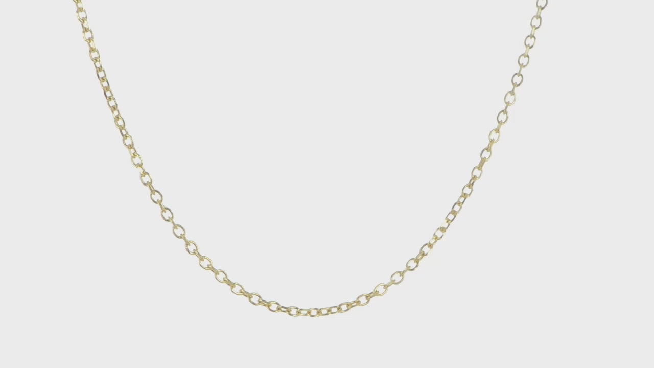 14kt Yellow Gold Adjustable 2.5mm Semi-Solid D/C Cable Chain