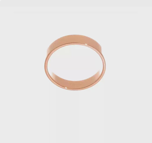 14kt Rose Gold 5mm Lightweight Flat Wedding Band Size 4