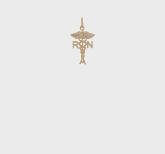 10kt Yellow Gold Solid Registered Nurse Charm