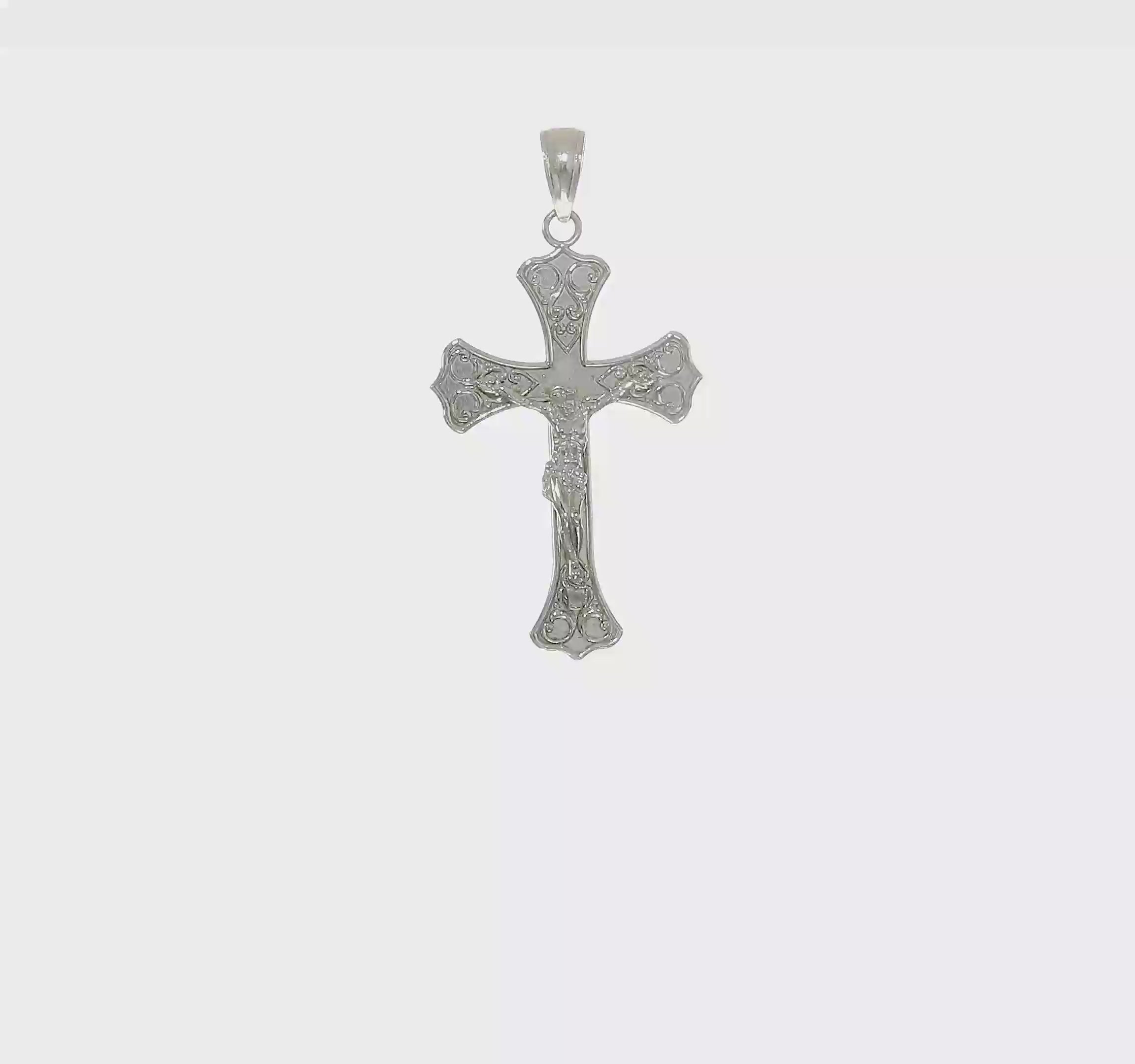 10KT White Gold Crucifix Pendant