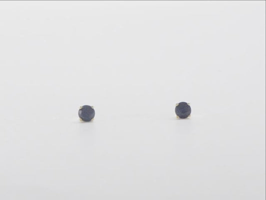 14kt Yellow Gold 3mm September/Sapphire Post Earrings