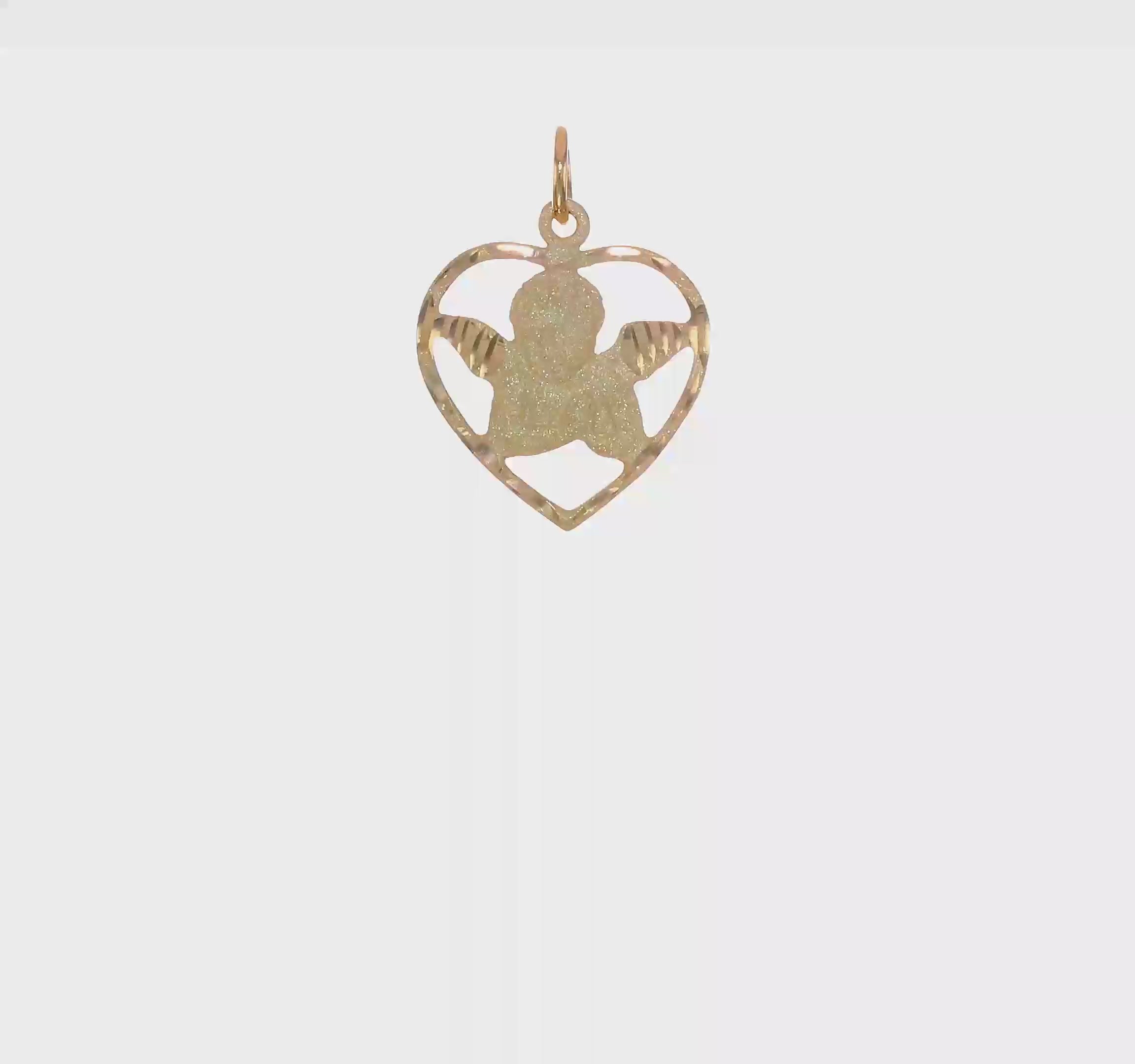 10KT Yellow Gold Angel Heart Charm