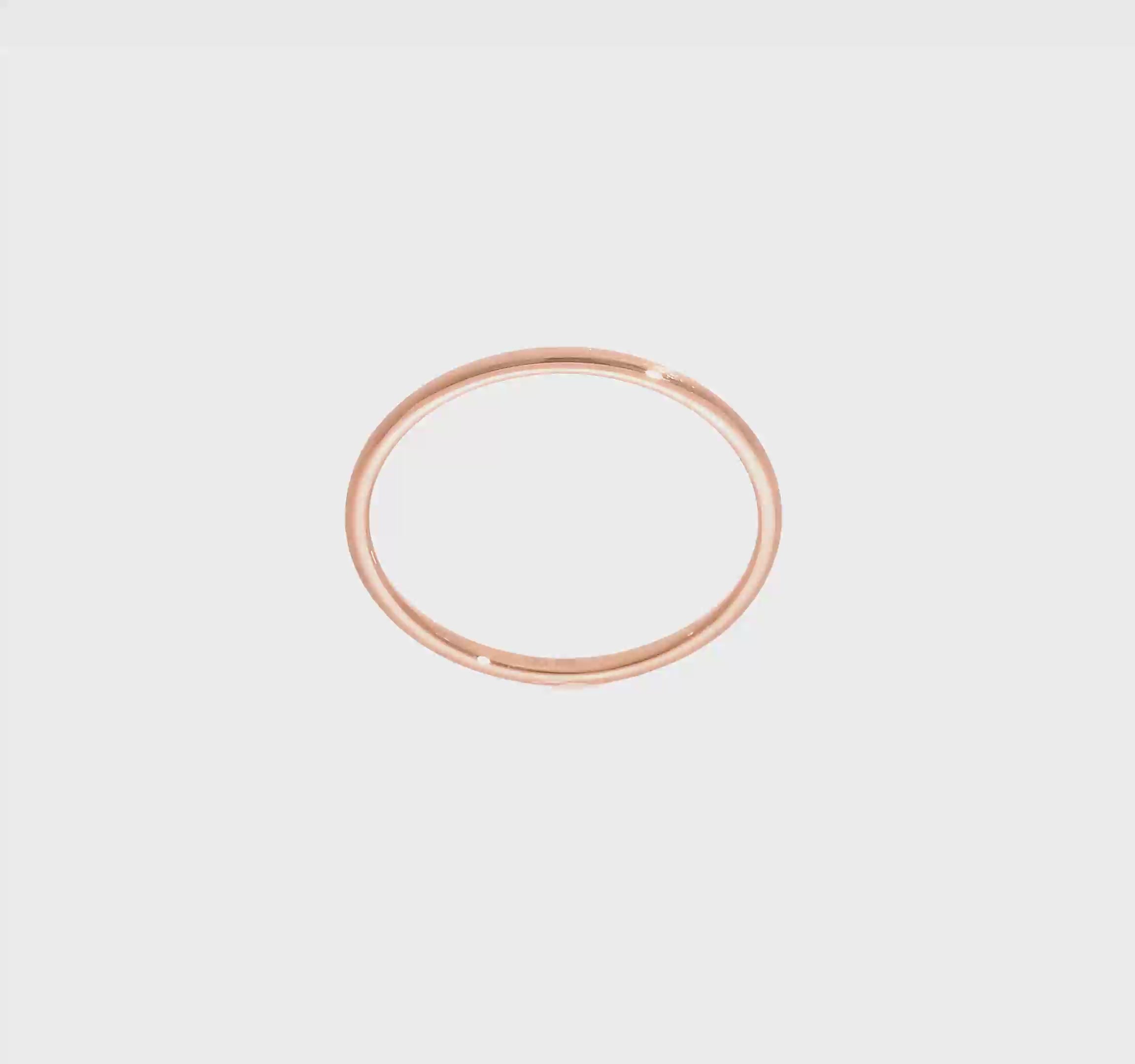 14KT Rose Gold 1.2mm Half Round Satin Stackable Band Size 5.5