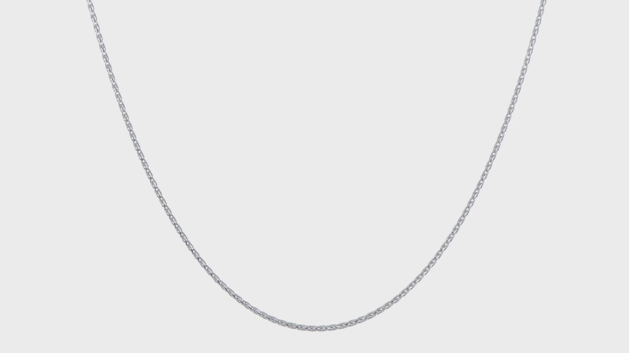 14KT White Gold 1.3mm D/C Wheat Chain