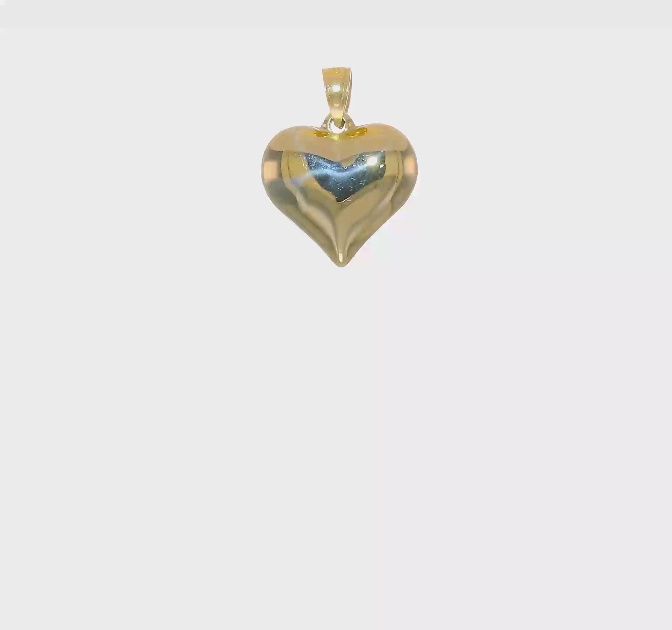 10KT Yellow Gold Polished 3-D Heart Pendant