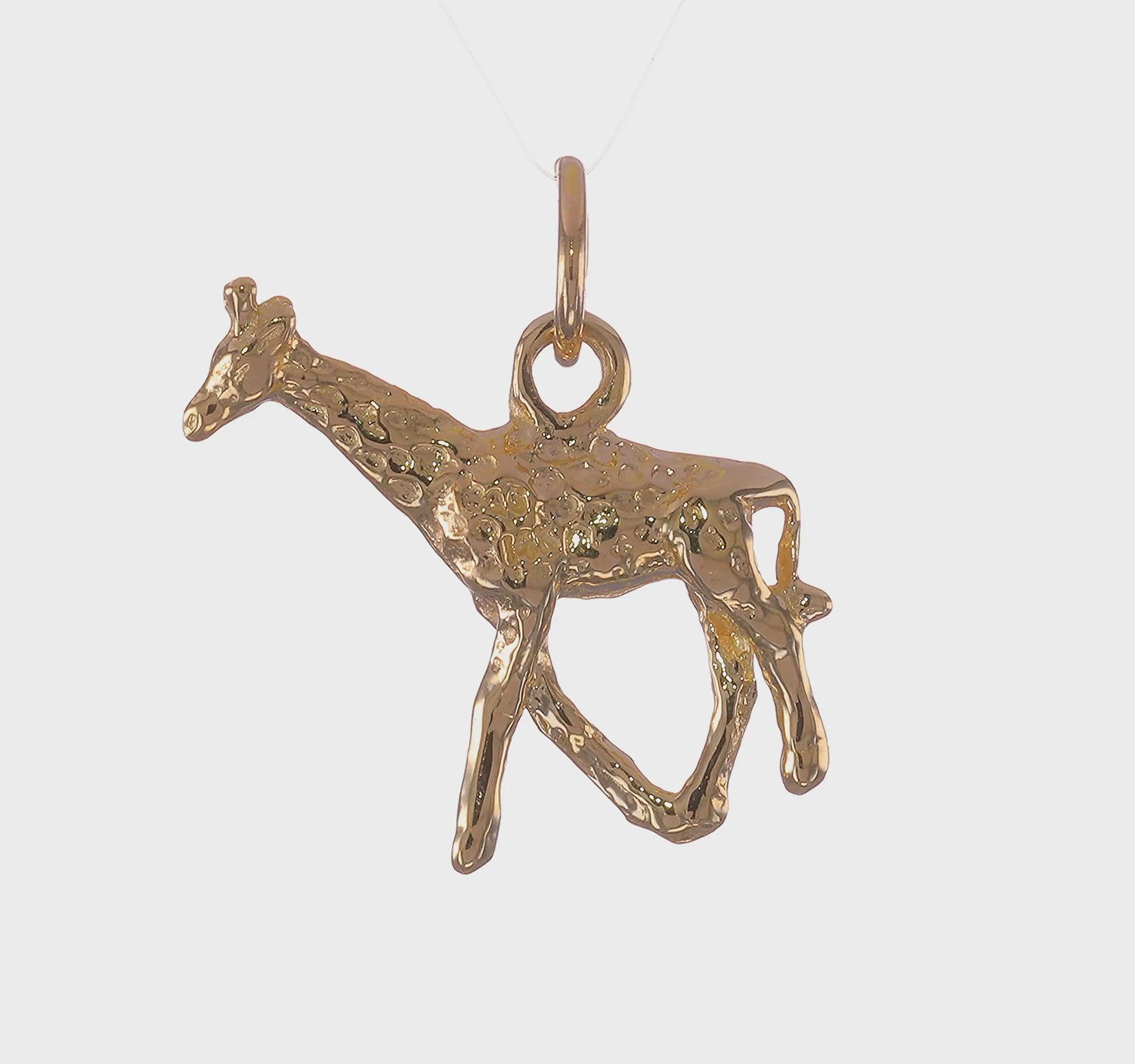 14kt Yellow Gold Solid Polished 3-D Giraffe Charm