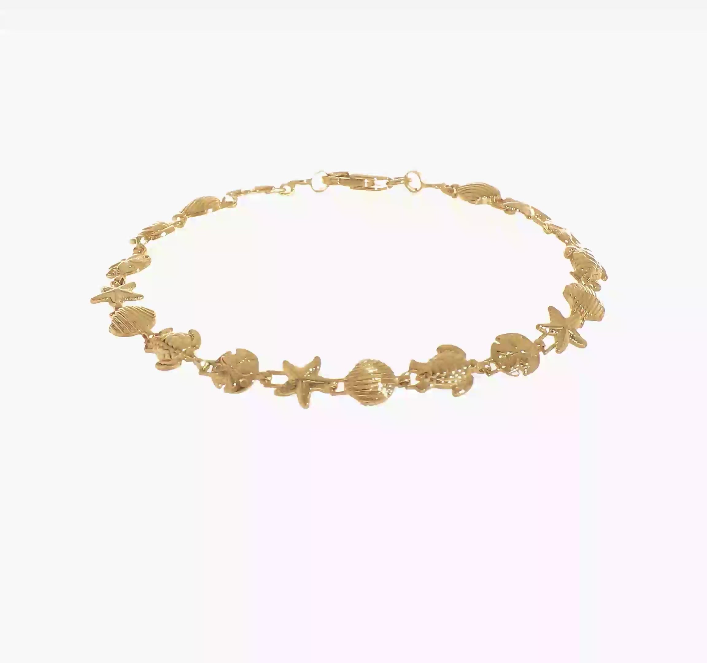 14kt Yellow Gold Sea Life Bracelet