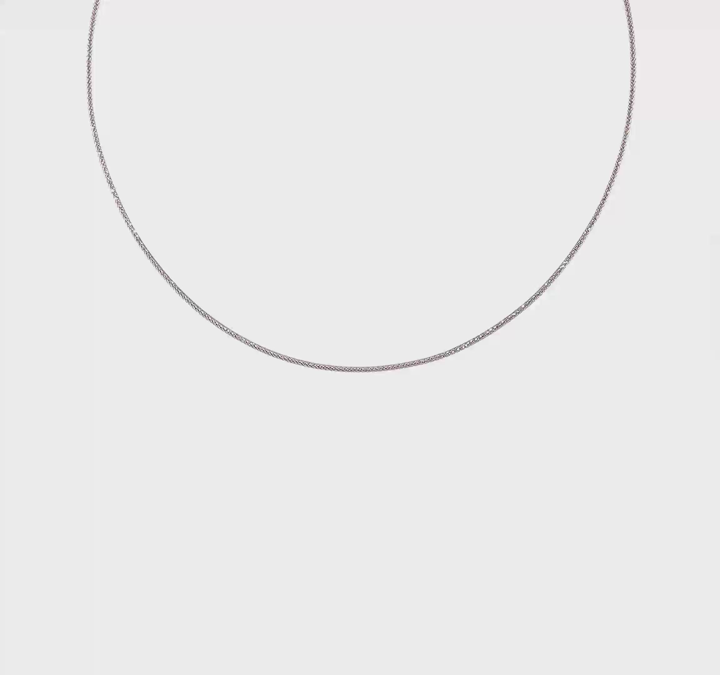 14KT White Gold 1.5mm D/C Neckwire Necklace