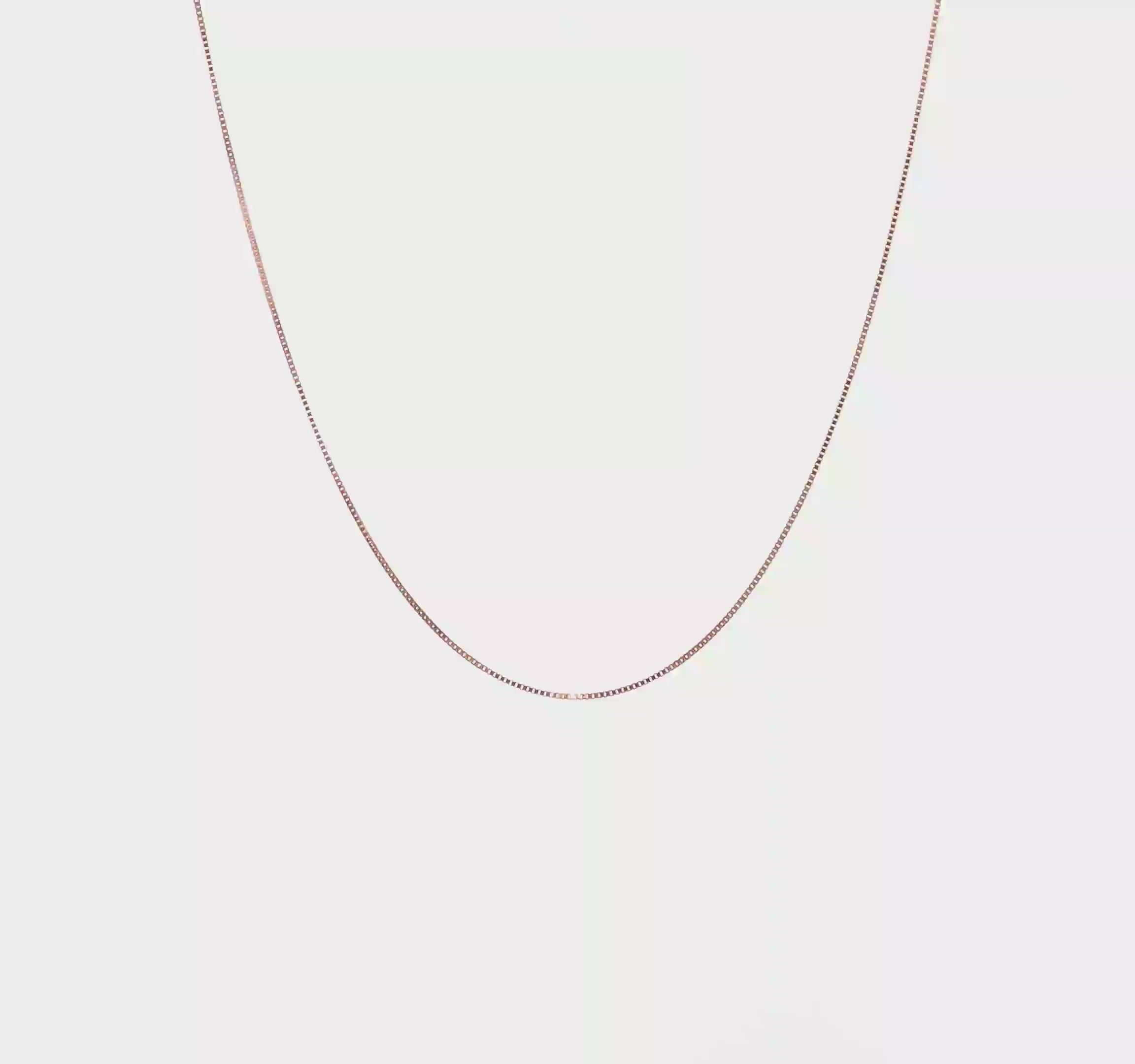 14KT Rose Gold .7mm Box with Lobster Clasp Chain