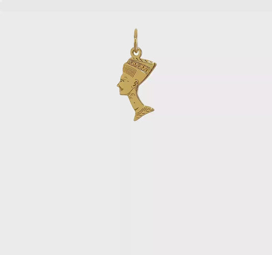 10kt Yellow Gold Solid Bust of Nefertiti Charm