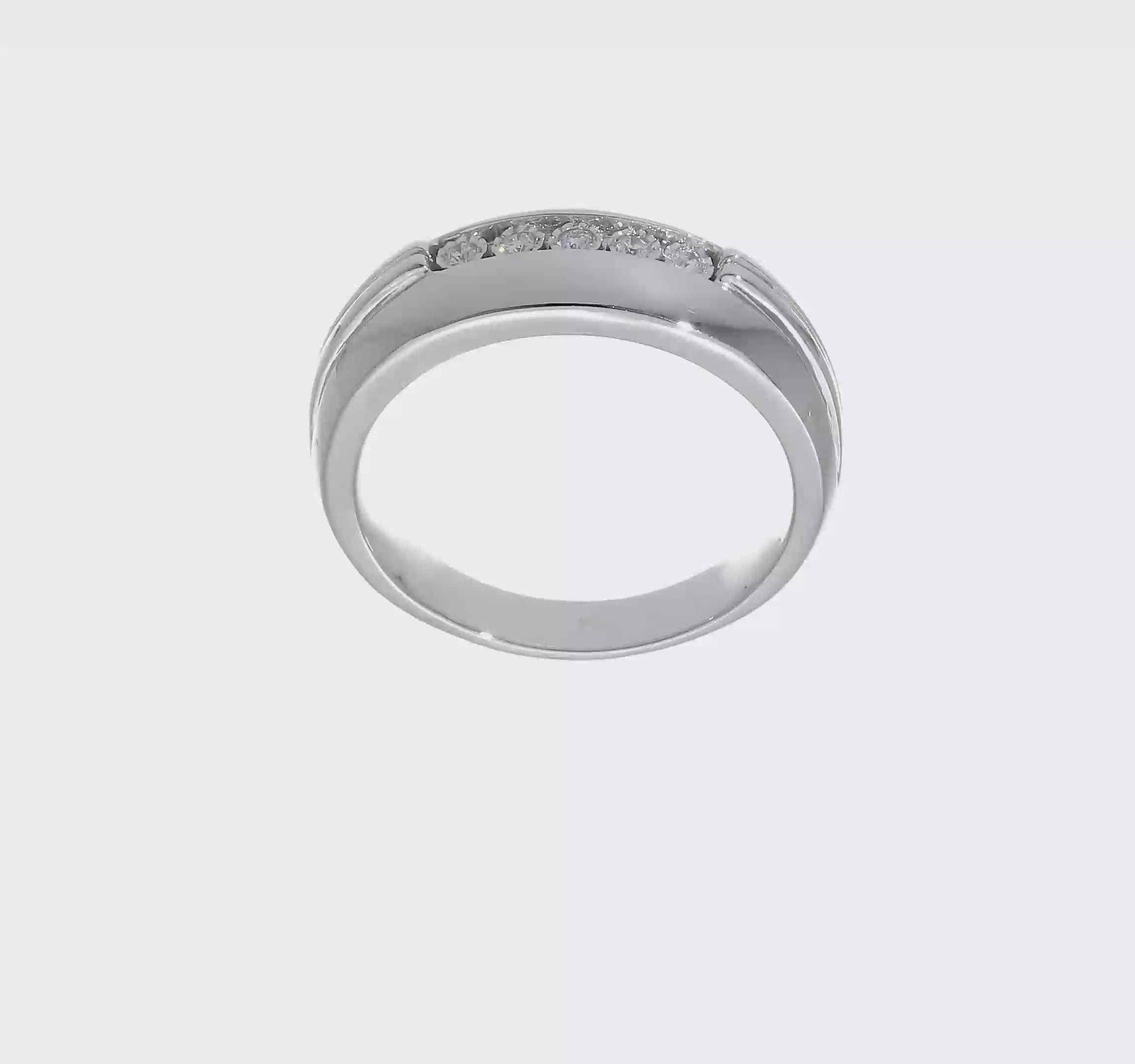 14kt White Gold Diamond 5-stone Mens Ring