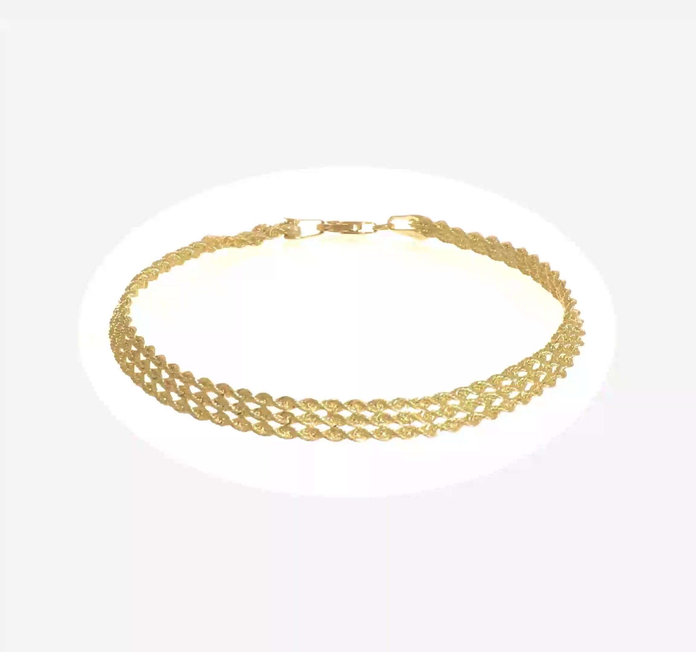 14kt Yellow Gold 5.5mm Triple Strand Rope Bracelet
