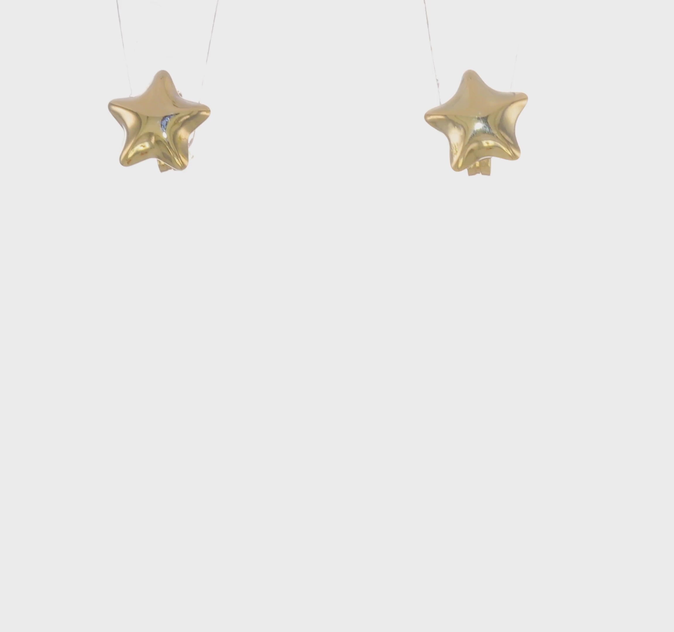 14kt Yellow Gold Polished Small Puffed Star Post Earrings