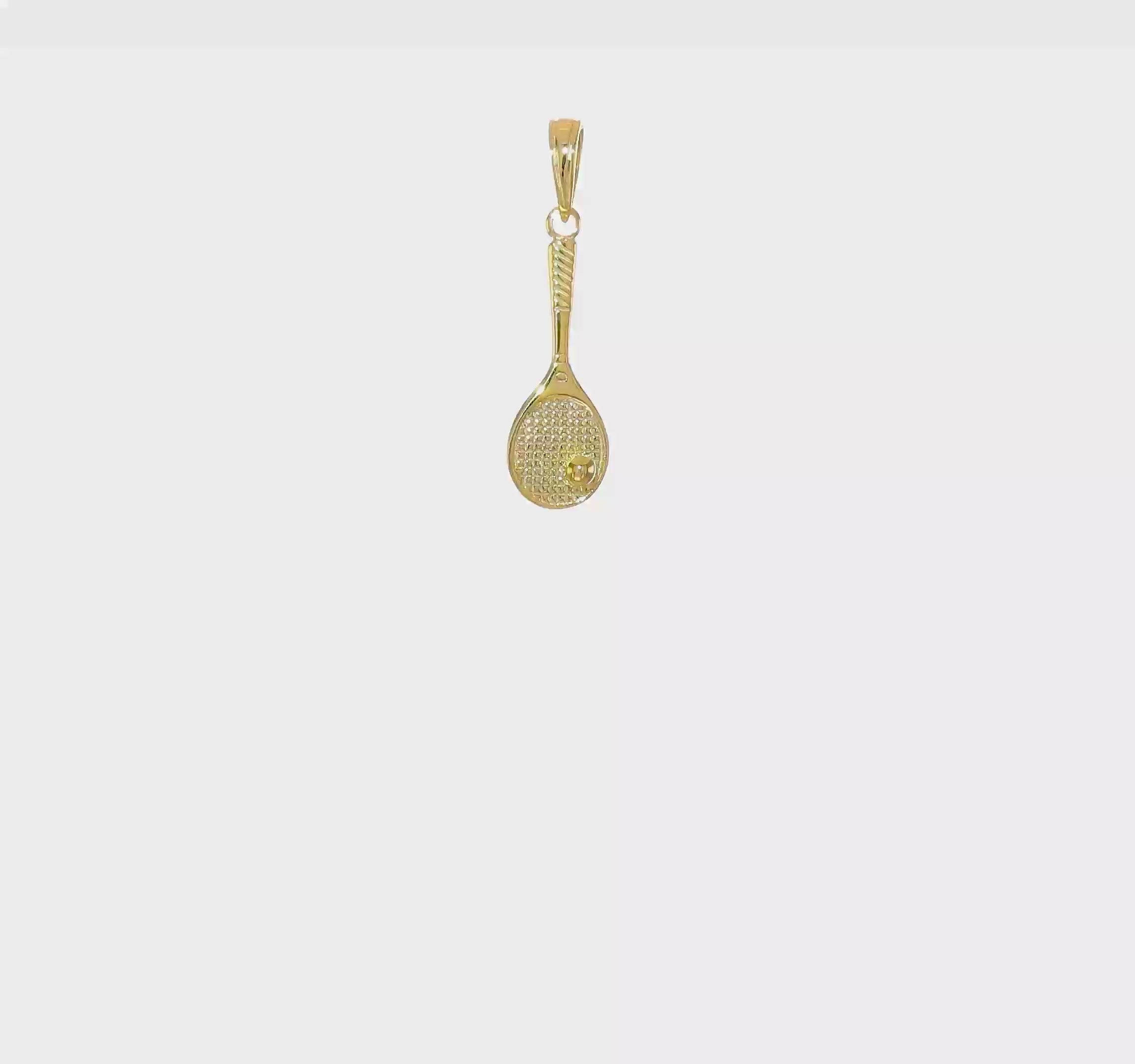 10kt Yellow Gold Tennis Racquet and Ball Charm