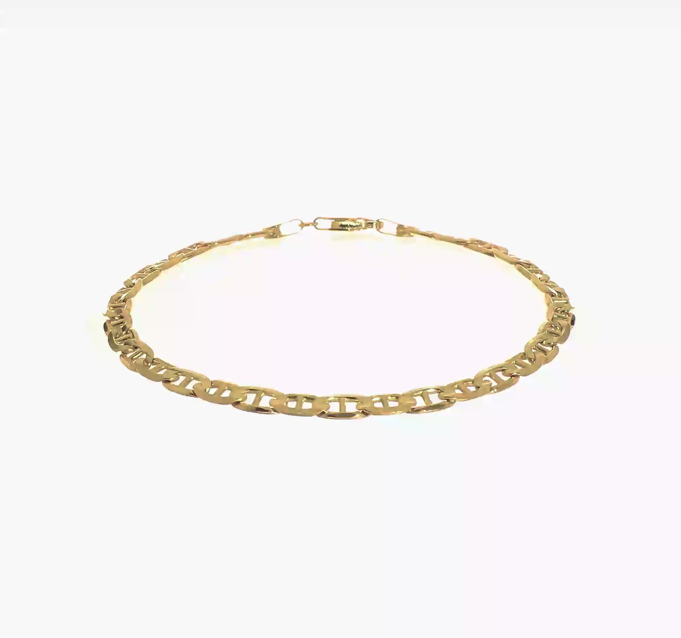 14KT Yellow Gold 4.5mm Concave Anchor Chain