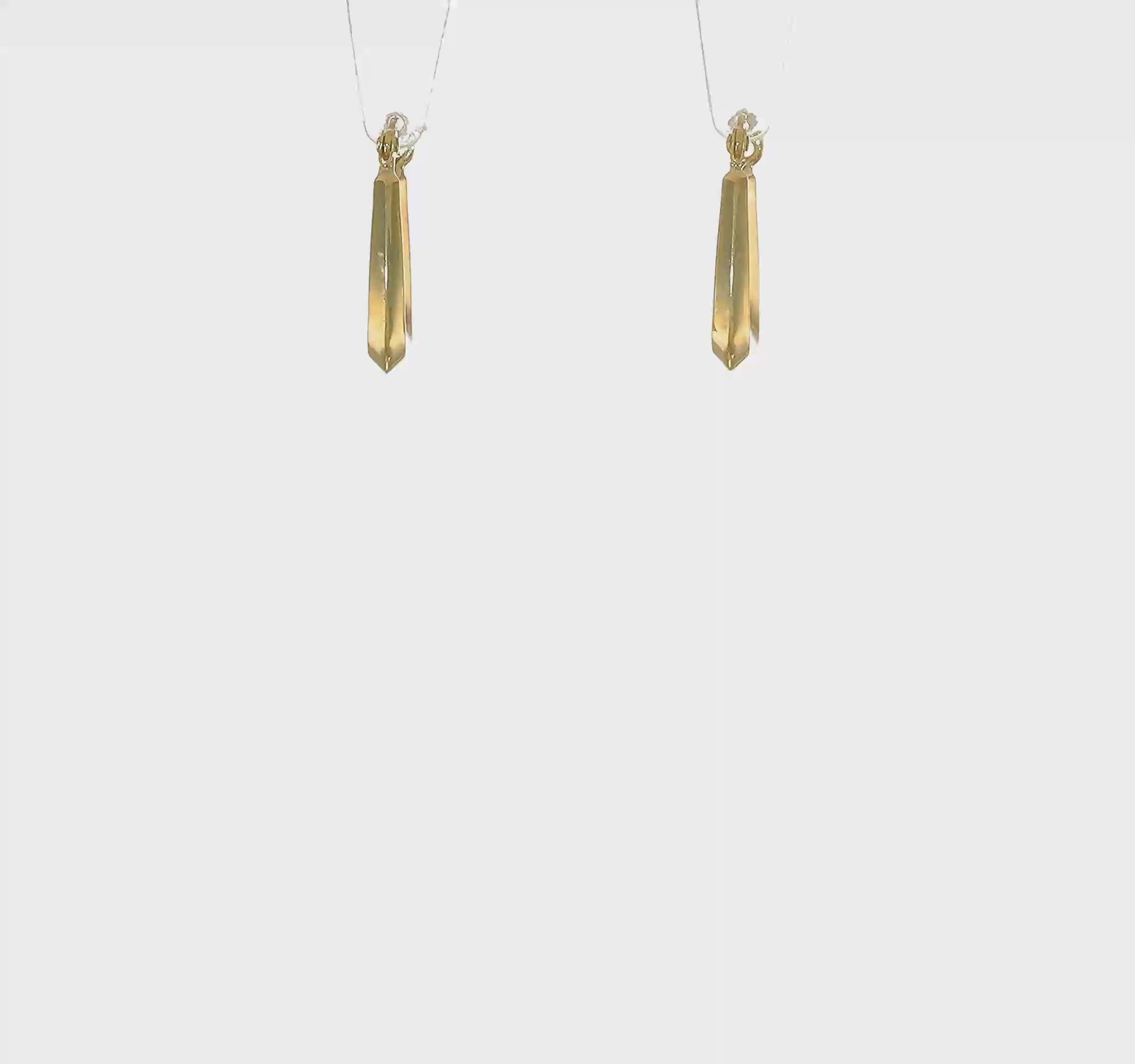 10KT Yellow Gold Hollow Squared Hollow Hoop Earrings