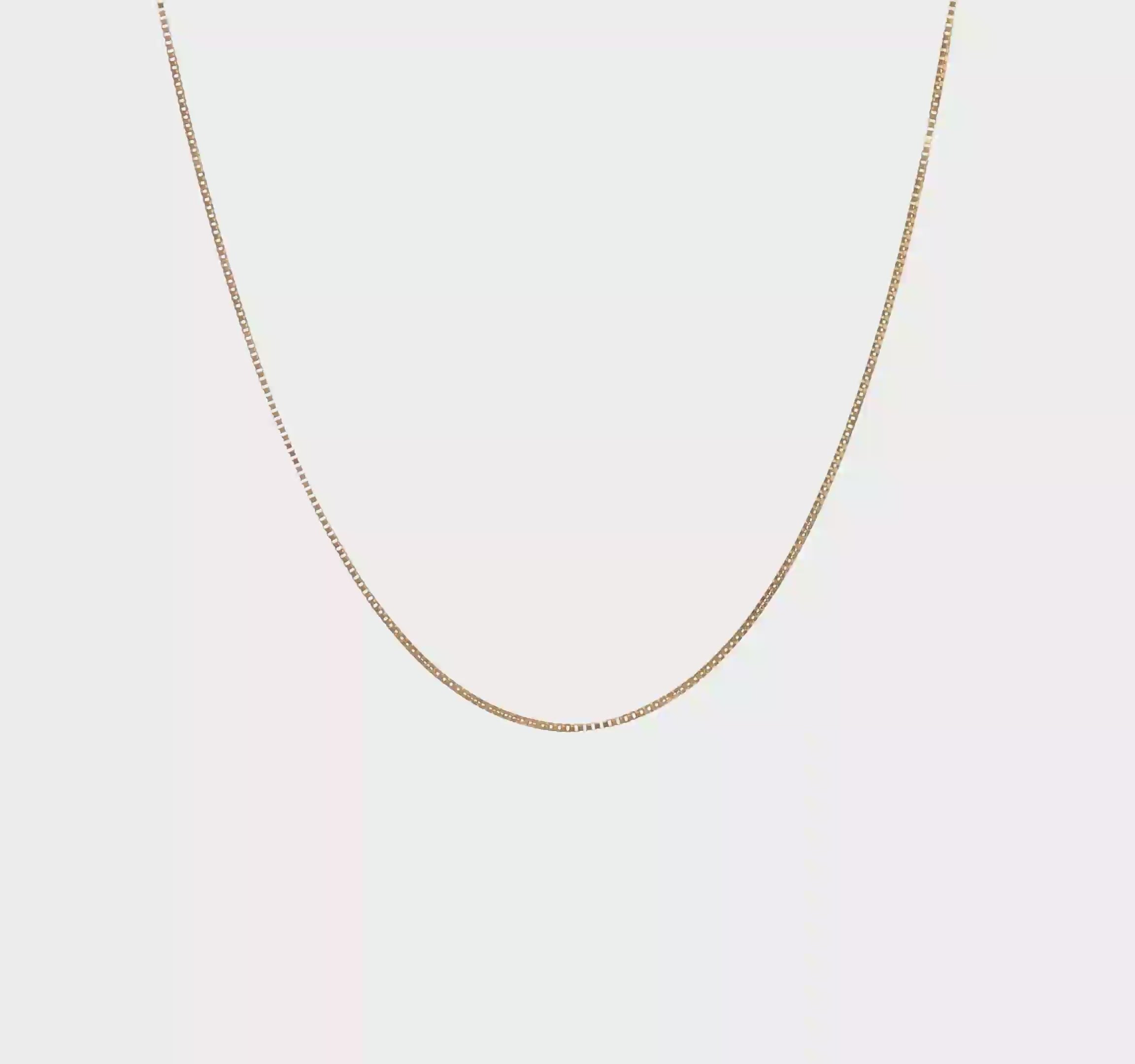 14KT Yellow Gold .7mm Box with Lobster Clasp Chain