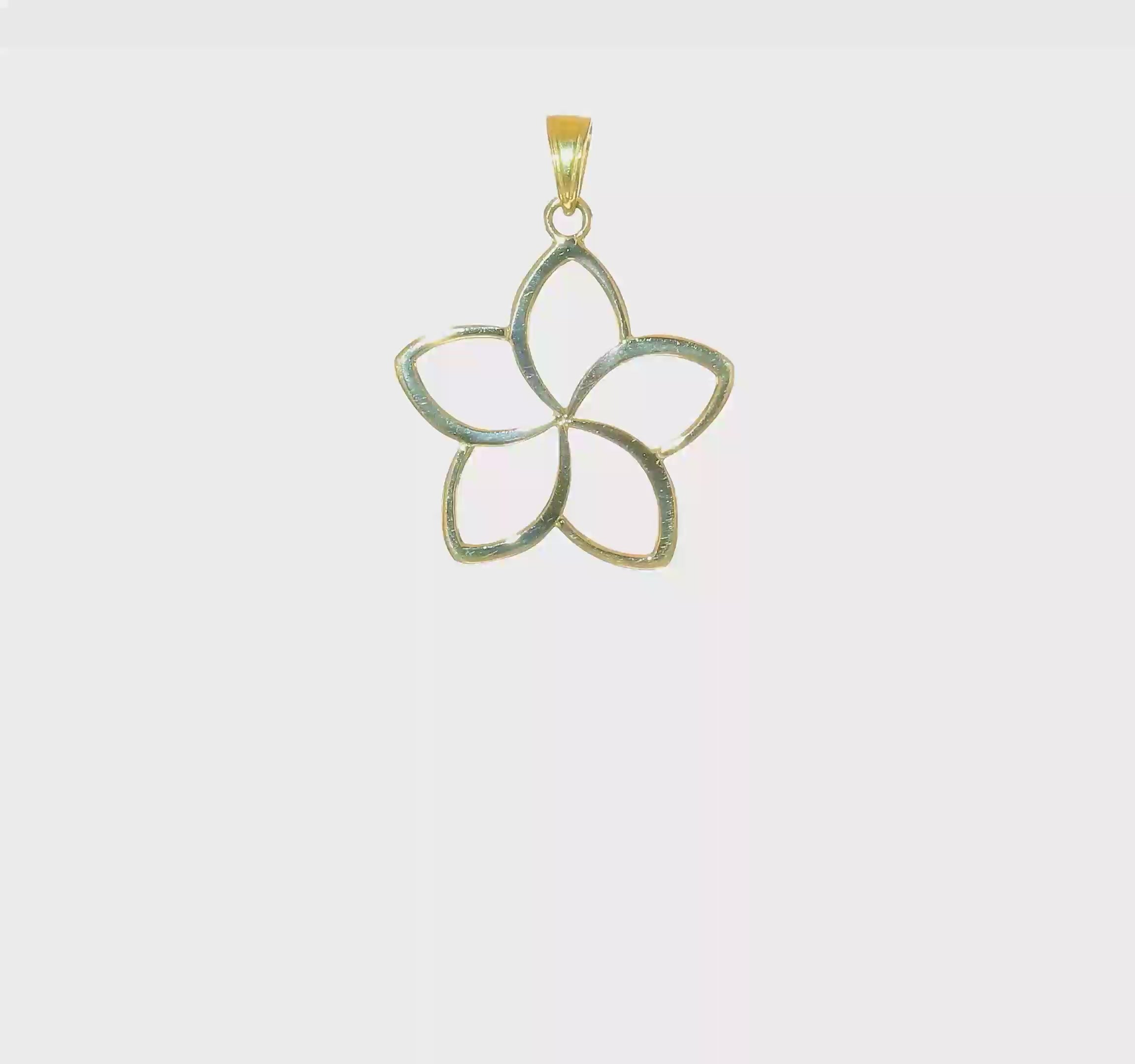 10kt Yellow Gold Polished Cut Out Flower Pendant