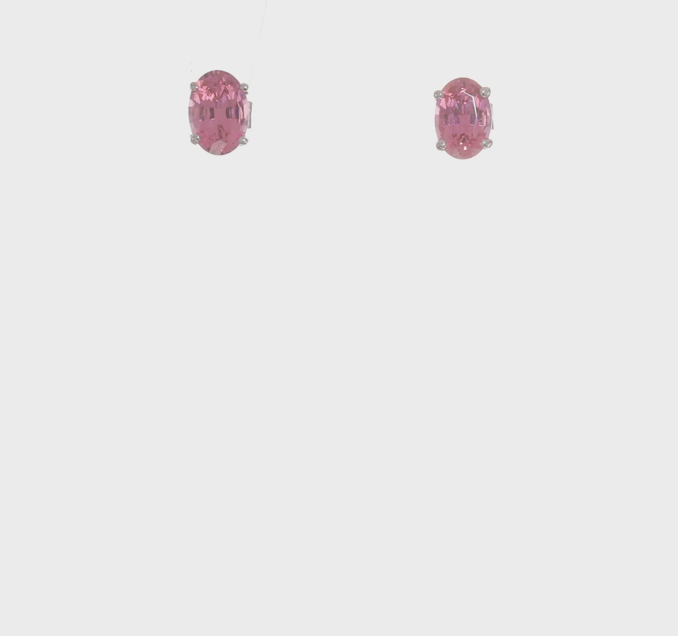 14kt White Gold Pink Spinel Earrings