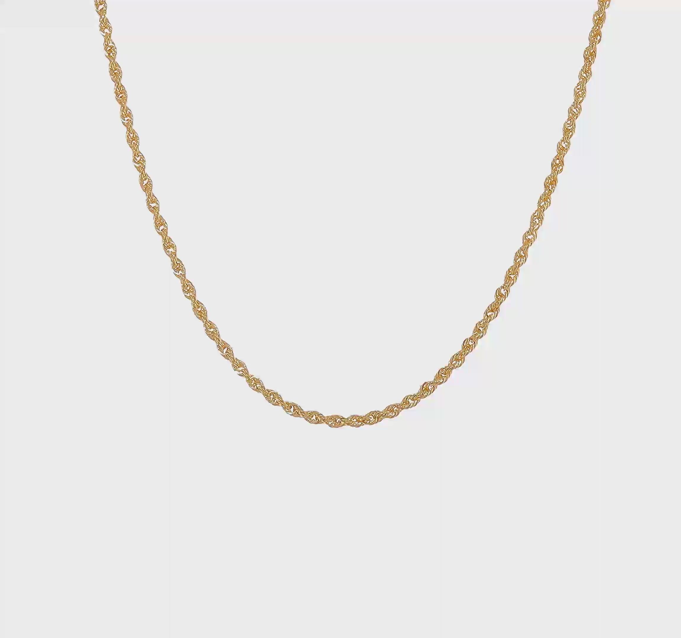 14KT Yellow Gold 22 inch 2.25mm Regular Rope with Lobster Clasp Chain